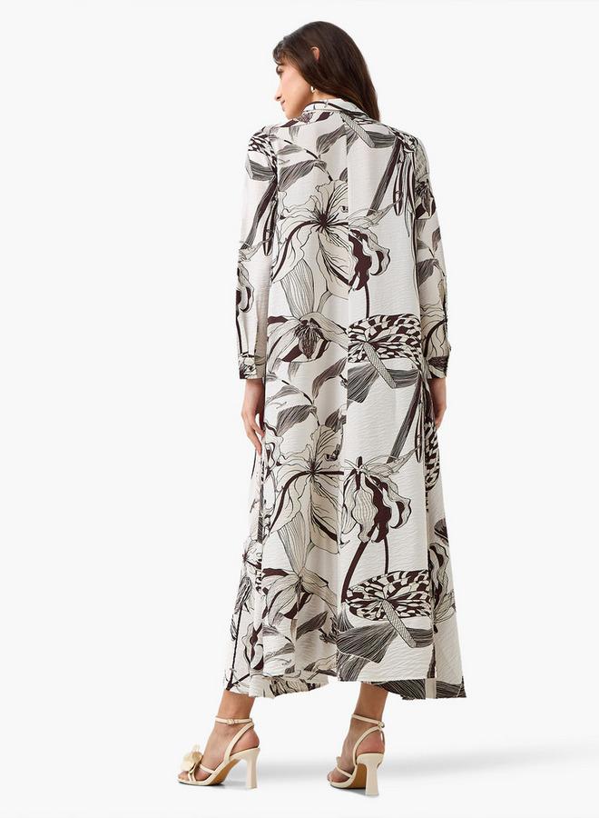 Iconic Printed Women Shirt Dress with Concealed Placket - Image 4